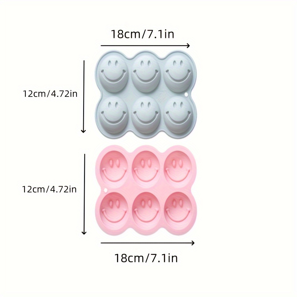 6 cavity silicone smile face baking mold for cakes chocolates candies non stick oven safe easter novelty cake pan flexible oval shaped mold for creative dessert making pack of 1 details 6