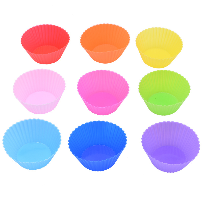 12pcs silicone cake mold round muffin cupcake baking molds reusable diy cake decorating tools wedding birthday party decorations details 1