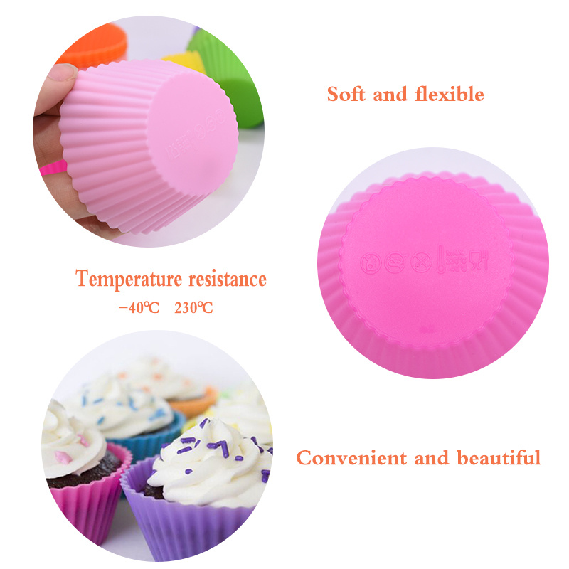 12pcs silicone cake mold round muffin cupcake baking molds reusable diy cake decorating tools wedding birthday party decorations details 4