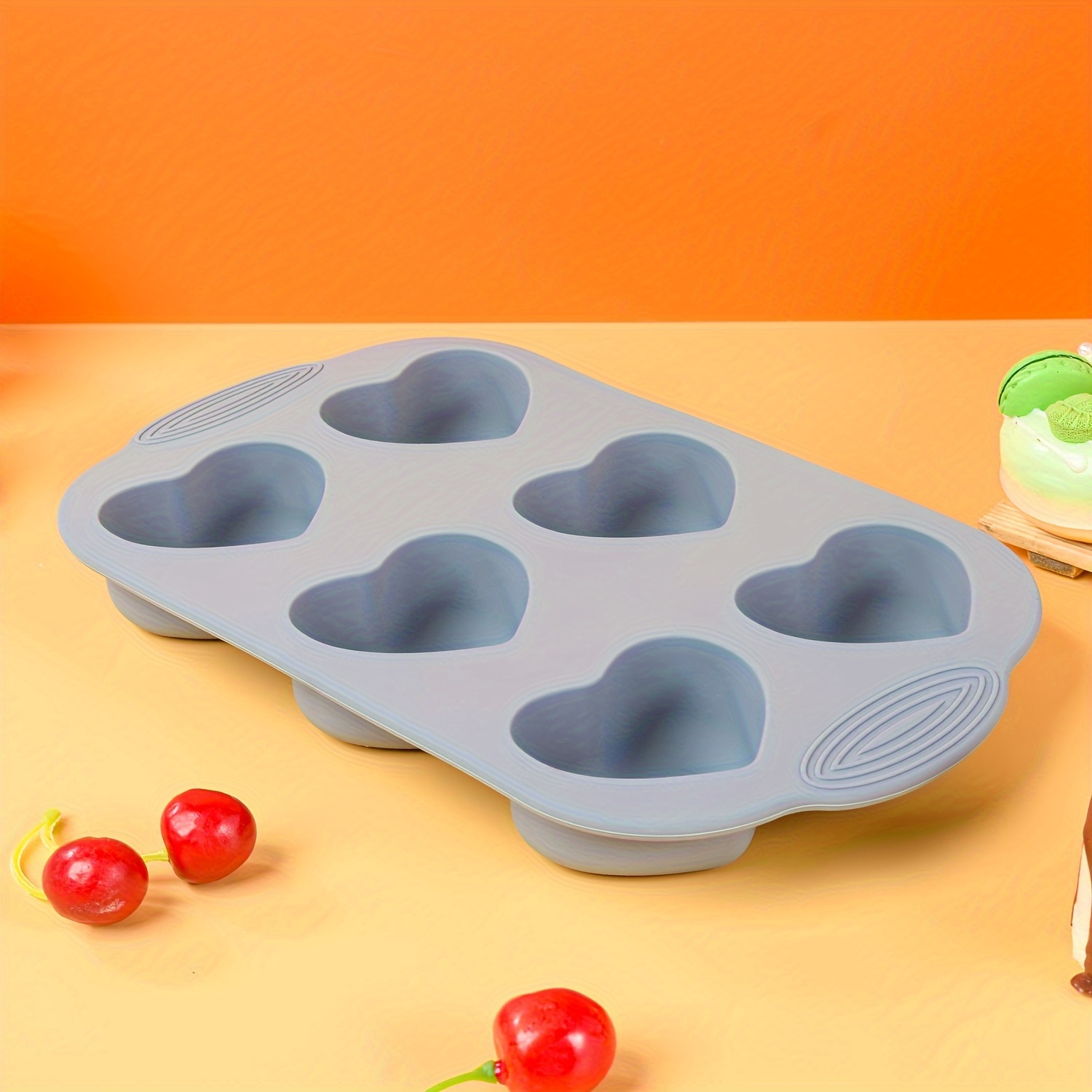 1pc heart shaped silicone muffin pan mold silicone cupcake pan mold 3d silicone mold pudding mold chocolate mold for diy cake decorating tool silicone baking mold kitchen accessories details 0