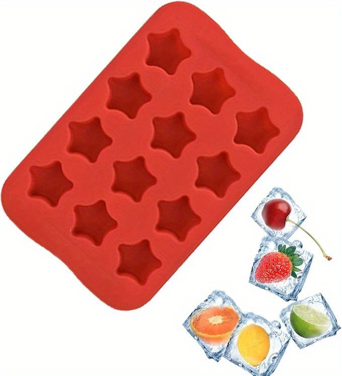 12 linear   silicone mould multi shape   cake ice baking chocolate and candy set for cupcakes jelly soap and brownie red details 1