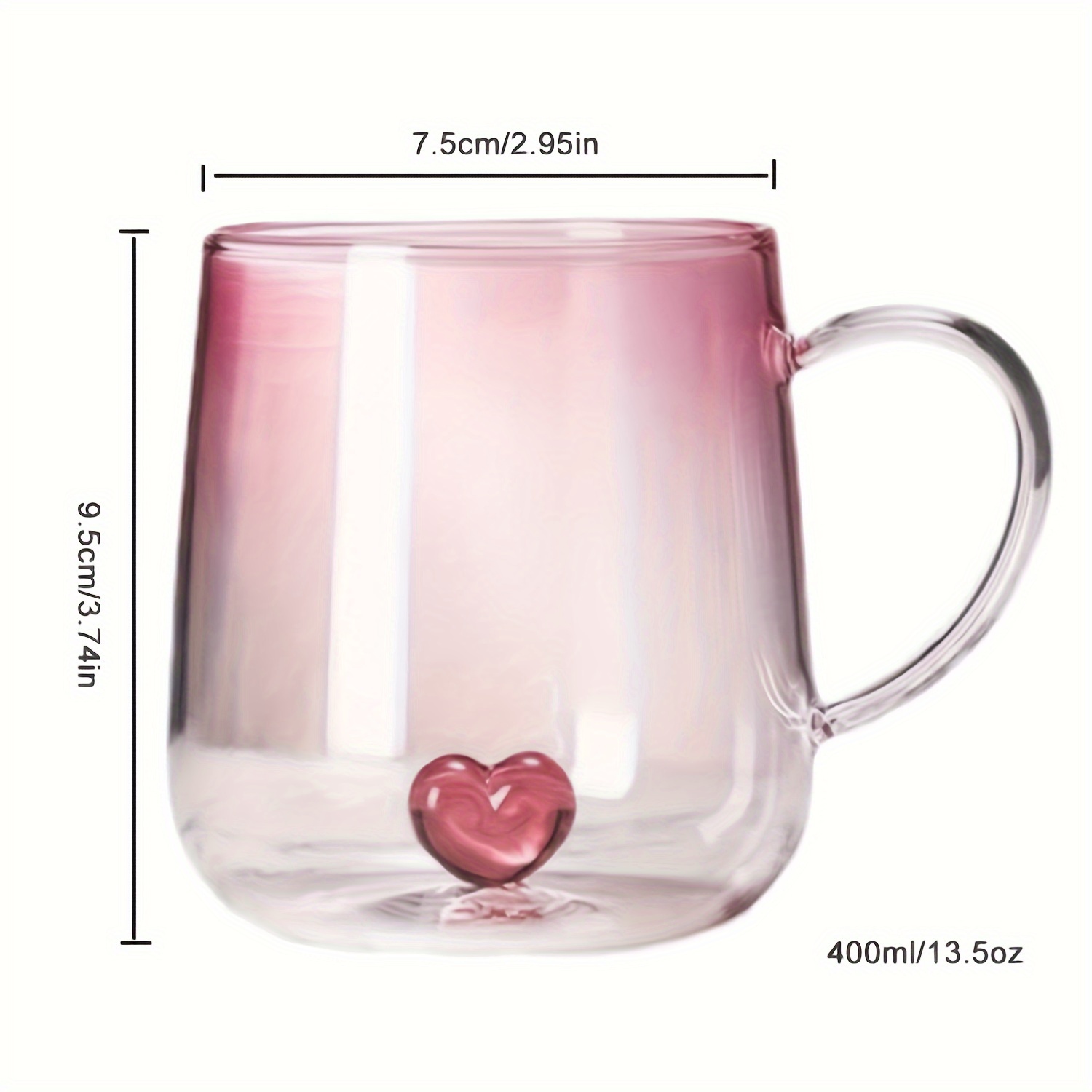 1pc red novelty glass coffee mug heart shape insulated double wall glass mug multipurpose reusable perfect birthday christmas gift details 6