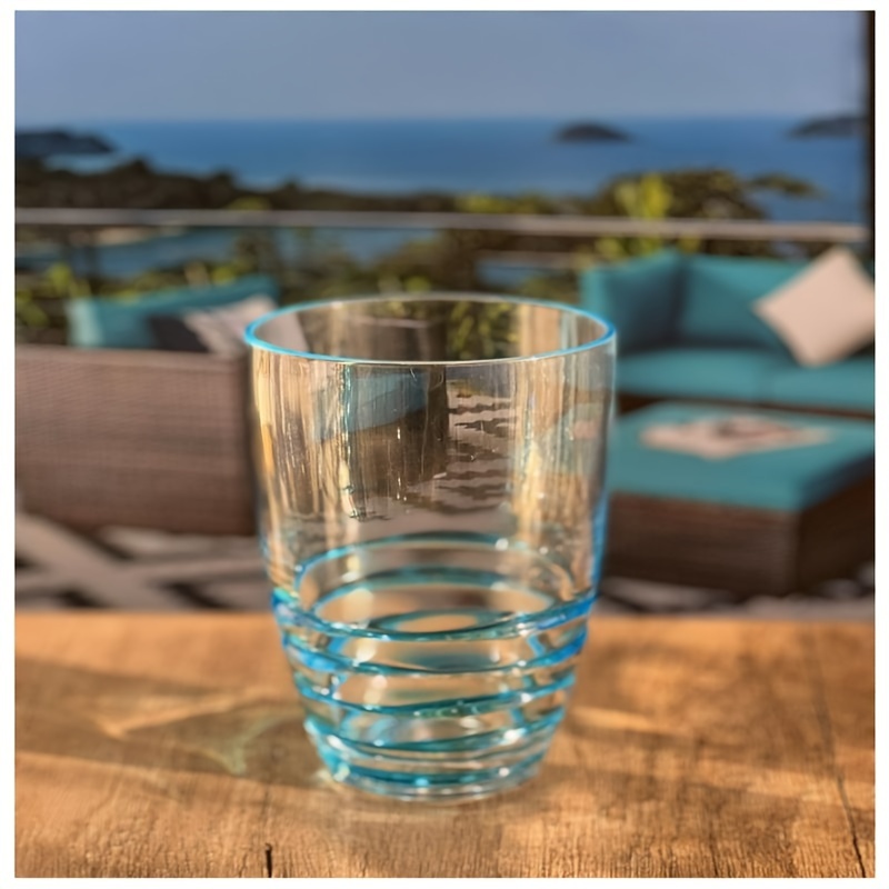 swirl acrylic glasses drinking set of 4 20oz plastic drinking glasses bpa free cocktail glasses drinkware set   plastic water tumblers details 3