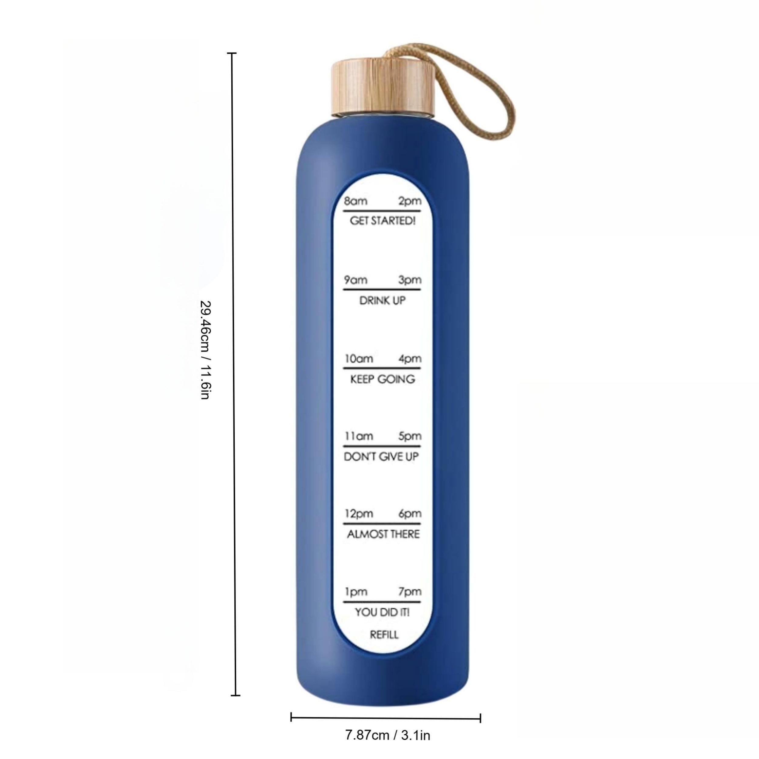 1pc inspirational 32oz bpa free drinking glasses with leak proof   markings silicone sleeve and bamboo lid reusable glass tumbler for summer drinks and back to school supplies details 2