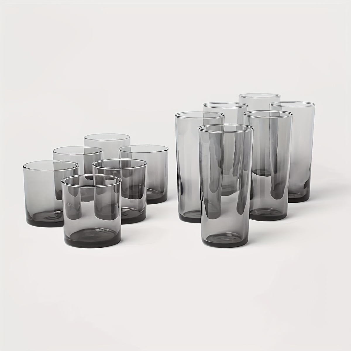 12pc glasshighball and double old fashion glasses set gray details 0