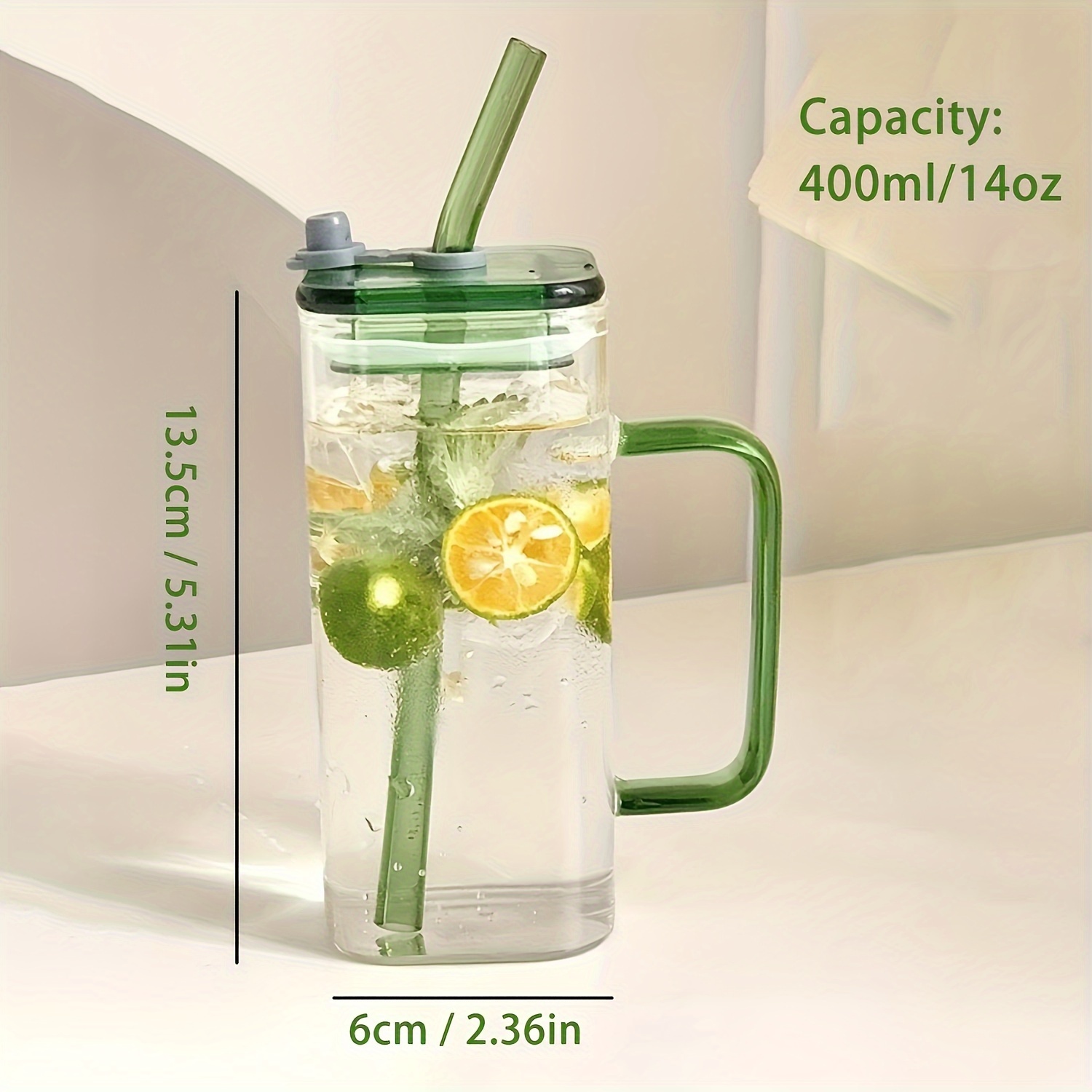 1 pc glass straw cup durable heat resistant straw   tumbler with ergonomic handle perfect for coffee and beverages suitable for everyday use multi dishwasher   optional details 5