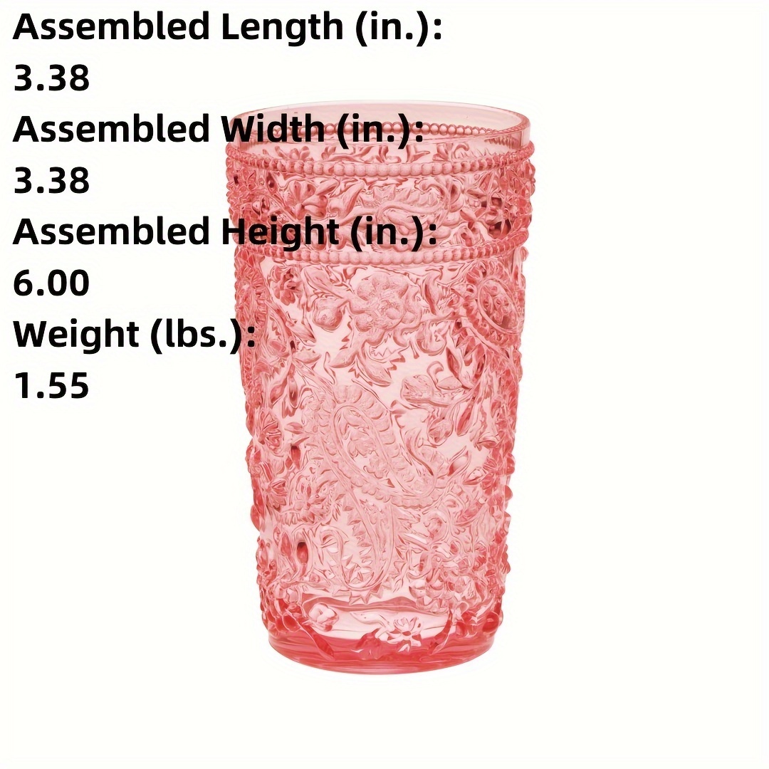 paisley acrylic glasses drinking set of 4   17oz plastic drinking glasses bpa free cocktail glasses drinkware set drinking water glasses details 2