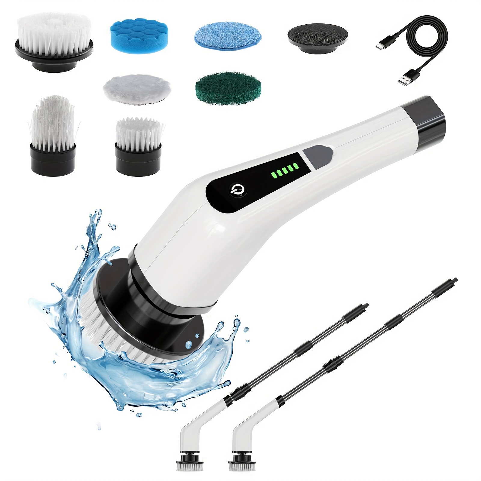 7 in 1 multifunctional electric cleaning brush living room kitchen bathroom automatic cleaning brush handle can be extended with multiple replaceable cleaning brush heads details 8