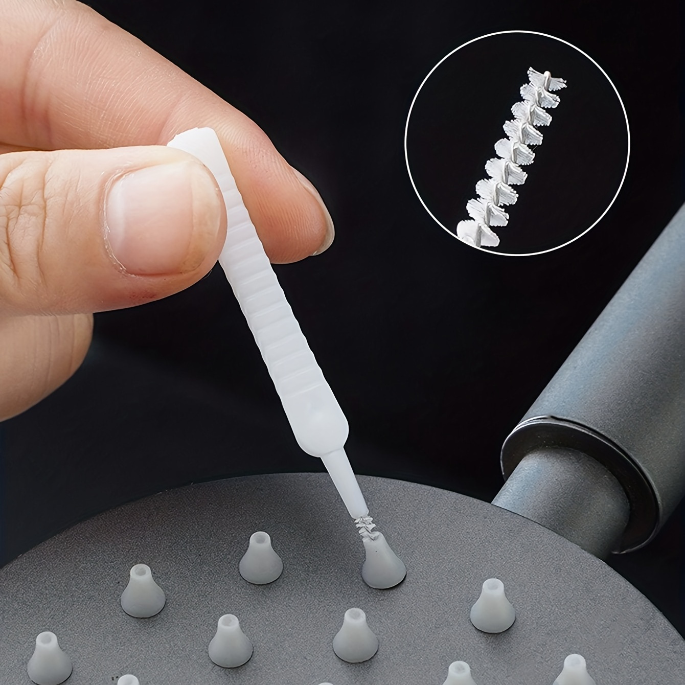 10pcs shower cleaning brush shower hole cleaning brush artifact bathroom toilet nozzle shower head   cleaning needle cleaning and dredging tool household cleaning supplies details 0