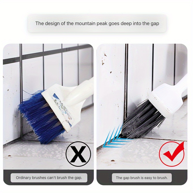 multi purpose crevice cleaning brush with hanging loop ideal for bathroom tiles toilet corners window sills details 2