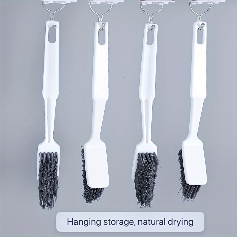 multi purpose crevice cleaning brush with hanging loop ideal for bathroom tiles toilet corners window sills details 4