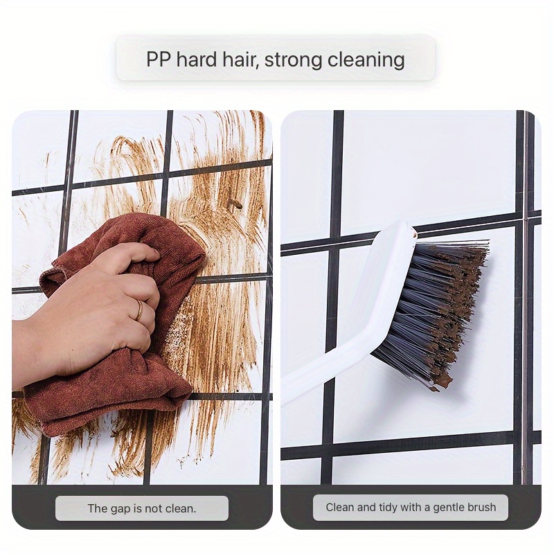 multi purpose crevice cleaning brush with hanging loop ideal for bathroom tiles toilet corners window sills details 5