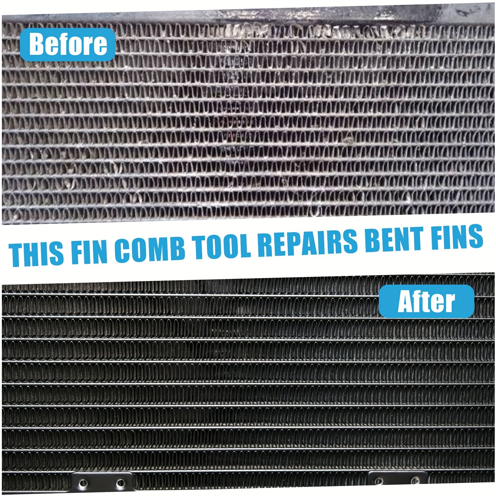 1 set air conditioner fin comb radiator condenser fin straightener comb cleaner brush repair tool details 2