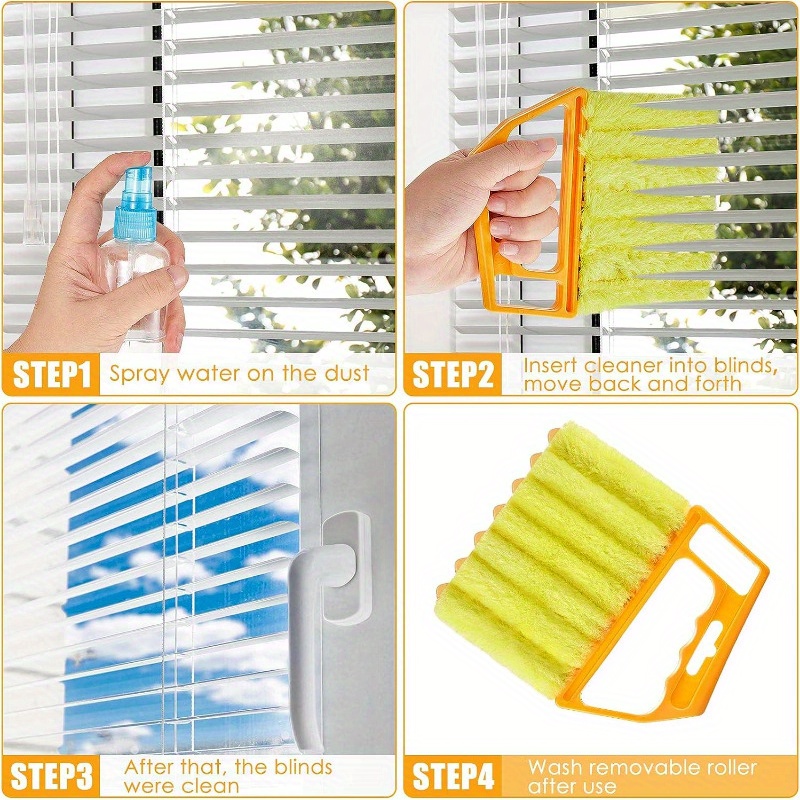 1pc washable window cleaning brushes with microfibers for effortless dust collection and blinds cleaning details 3