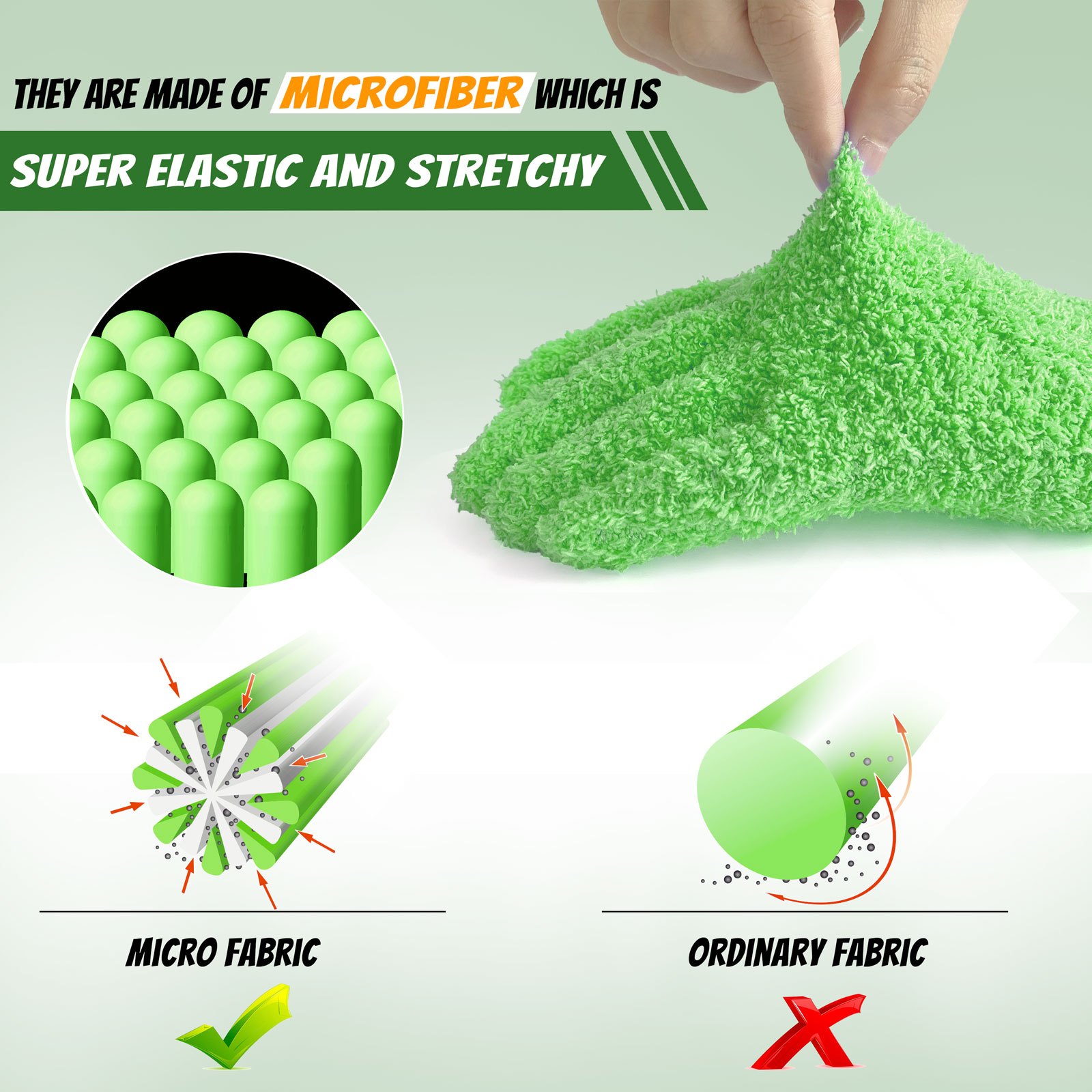 3 pairs microfiber dusting gloves plant cleaning glove reusable for houseplants blinds furniture and small objects details 2