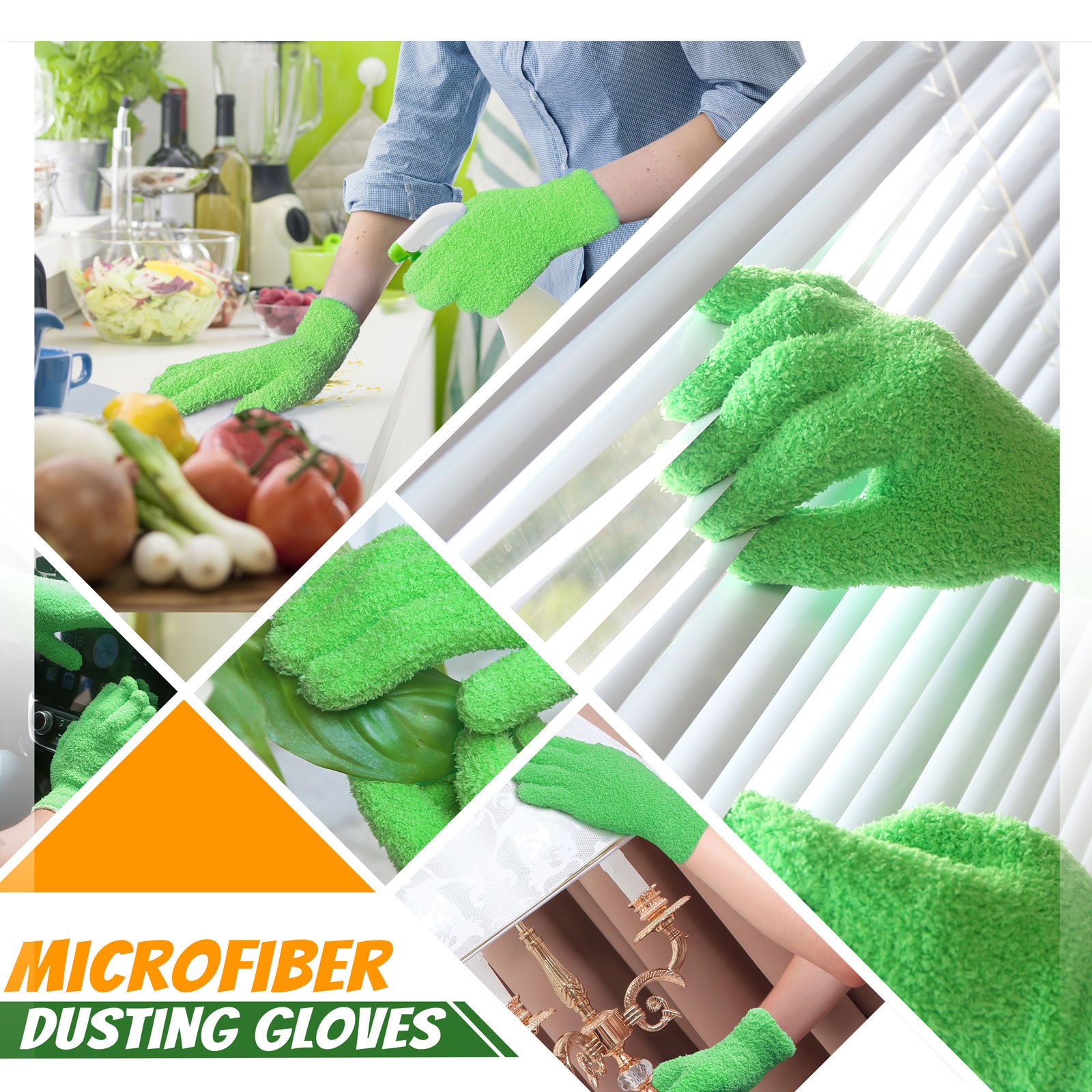 3 pairs microfiber dusting gloves plant cleaning glove reusable for houseplants blinds furniture and small objects details 7